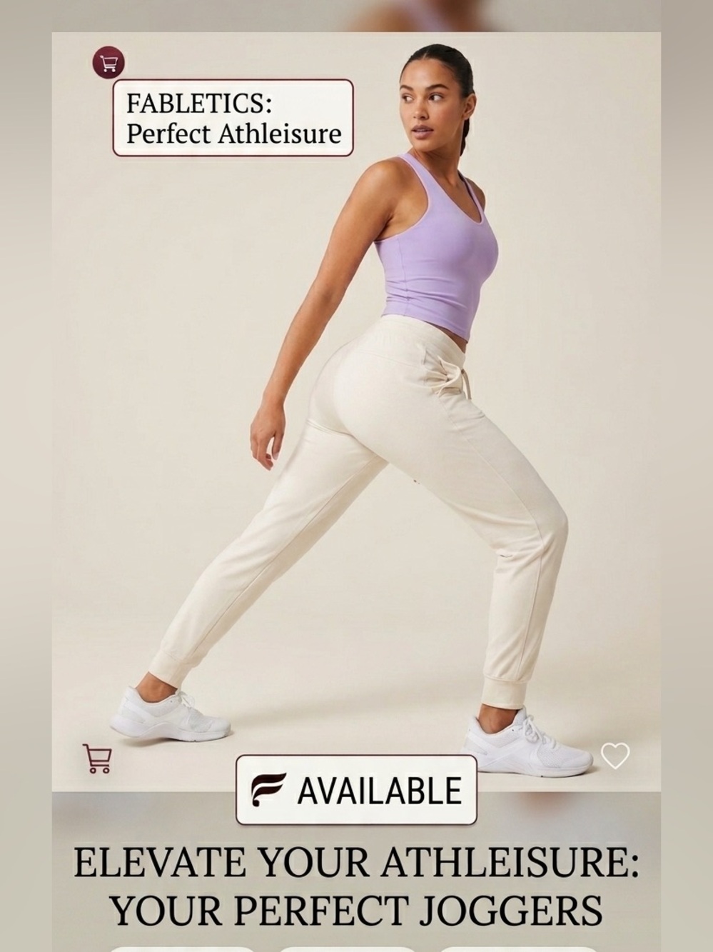Fabletics Off-White Joggers